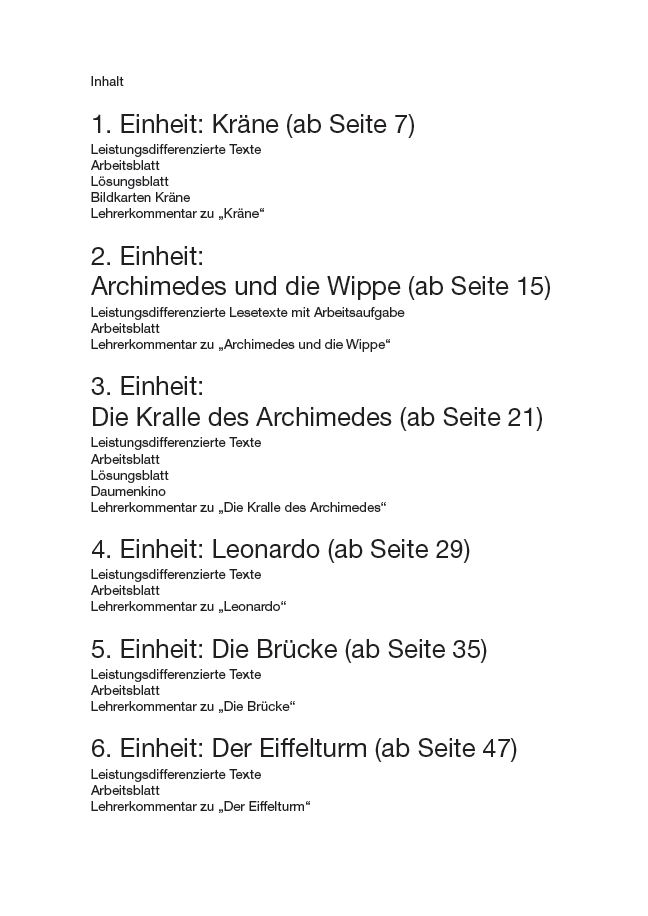 Beispielinhalt (Bild) Von Archimedes bis zu den Wolkenkratzern