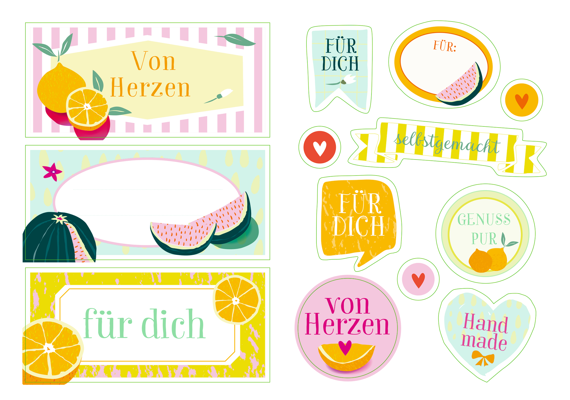 Beispielinhalt (Bild) Deko-Sticker - Orangen