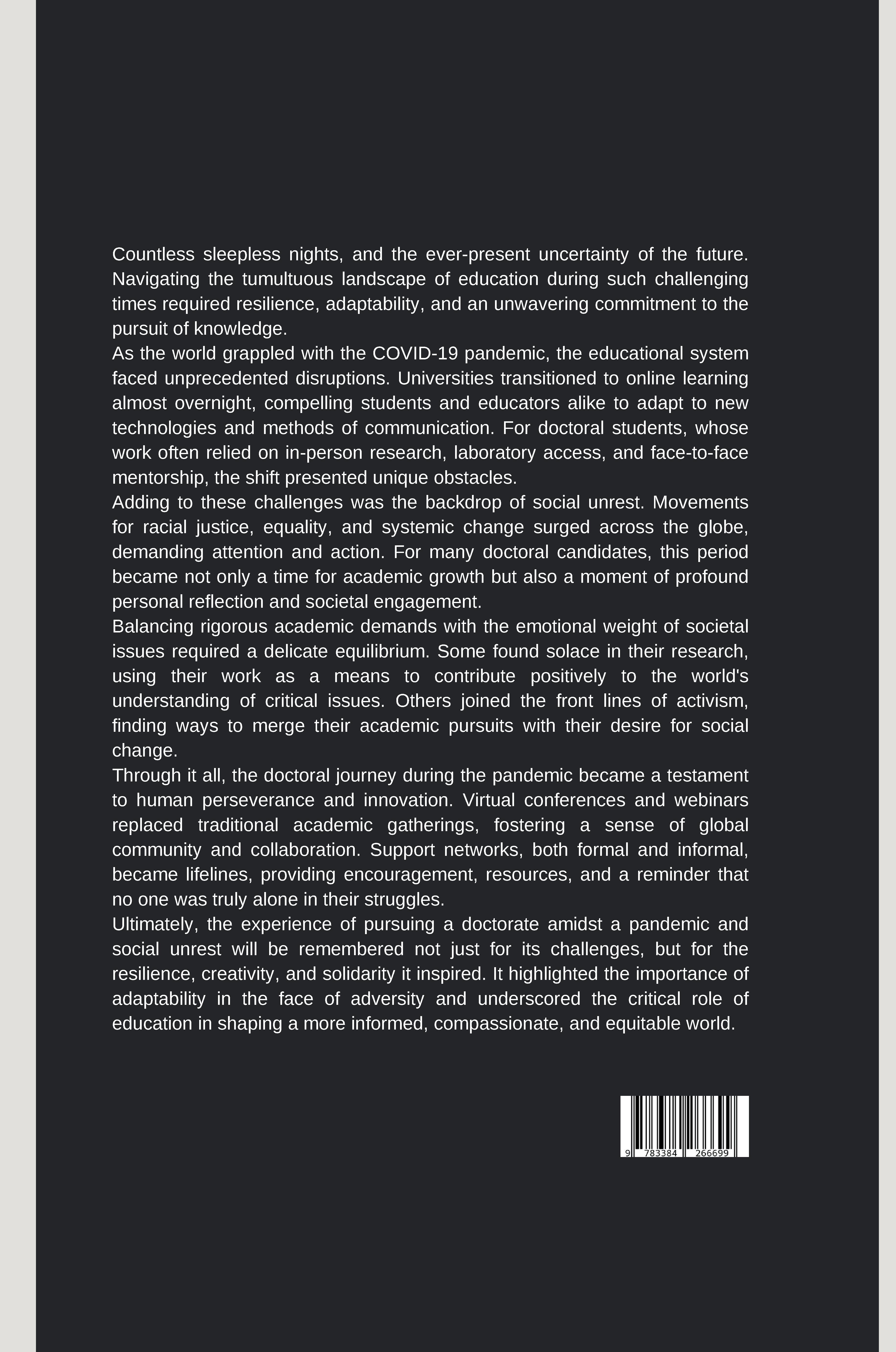Rückseitencover Educating in a Pandemic: A Doctoral Journey Amidst Social Unrest