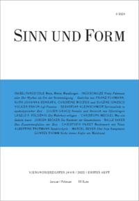 Vorderes Coverbild Sinn und Form 1/2022