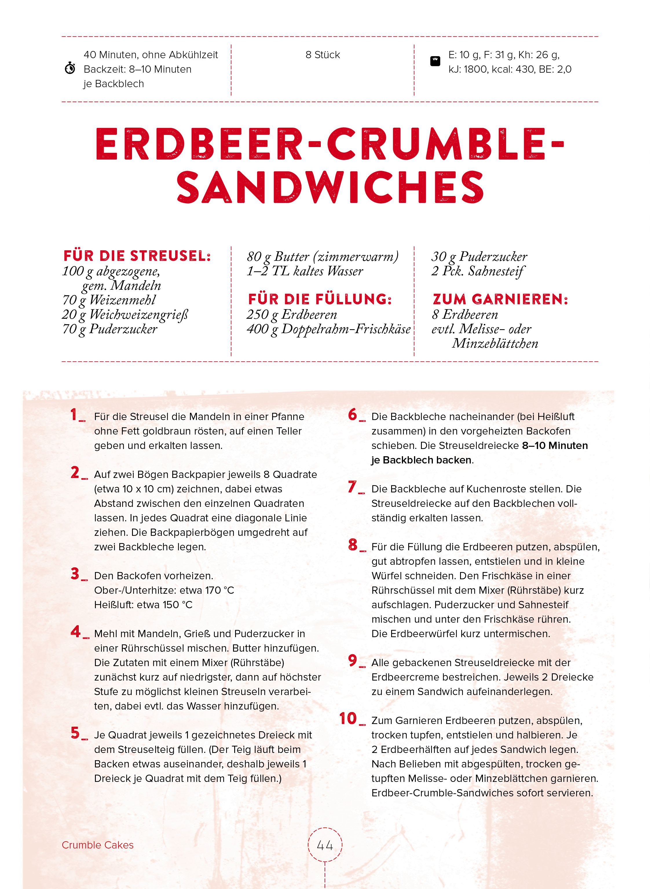 Beispielinhalt (Bild) Crumble Cakes