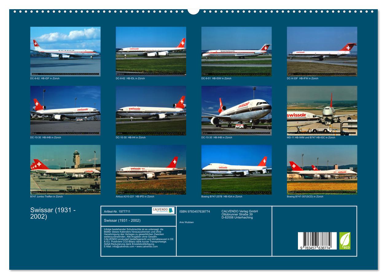 Beispielinhalt (Bild) Swissar (1931 - 2002) (Wandkalender 2026 DIN A2 quer), CALVENDO Monatskalender