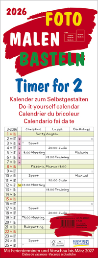 Vorderes Coverbild Foto-Malen-Basteln Timer for 2 2026