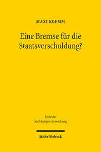 Vorderes Coverbild Eine Bremse für die Staatsverschuldung?