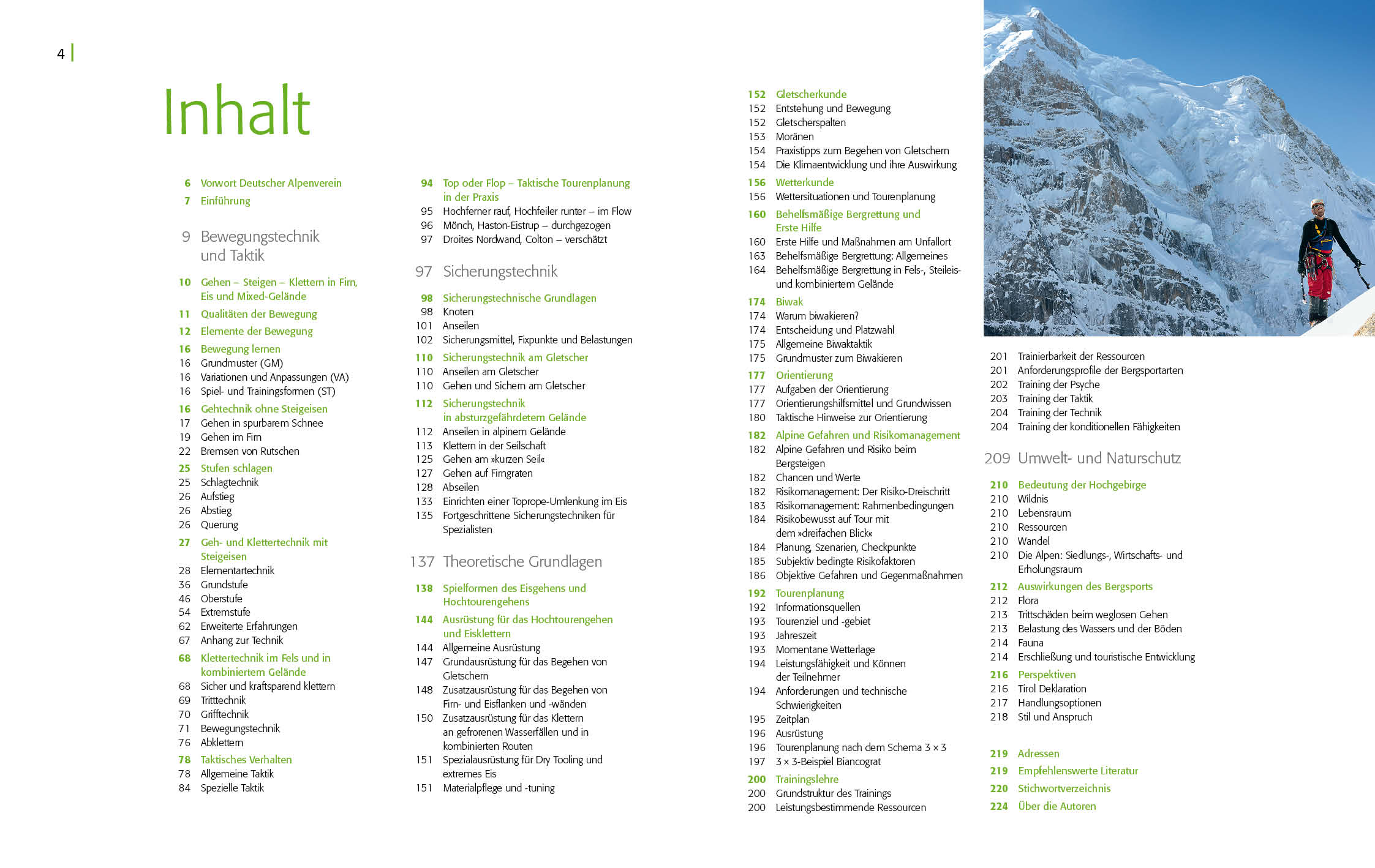 Beispielinhalt (Bild) Alpin-Lehrplan 3: Hochtouren - Eisklettern