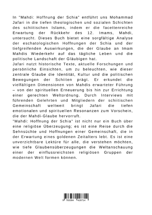 Rückseitencover Mahdi: Hoffnung der Schia