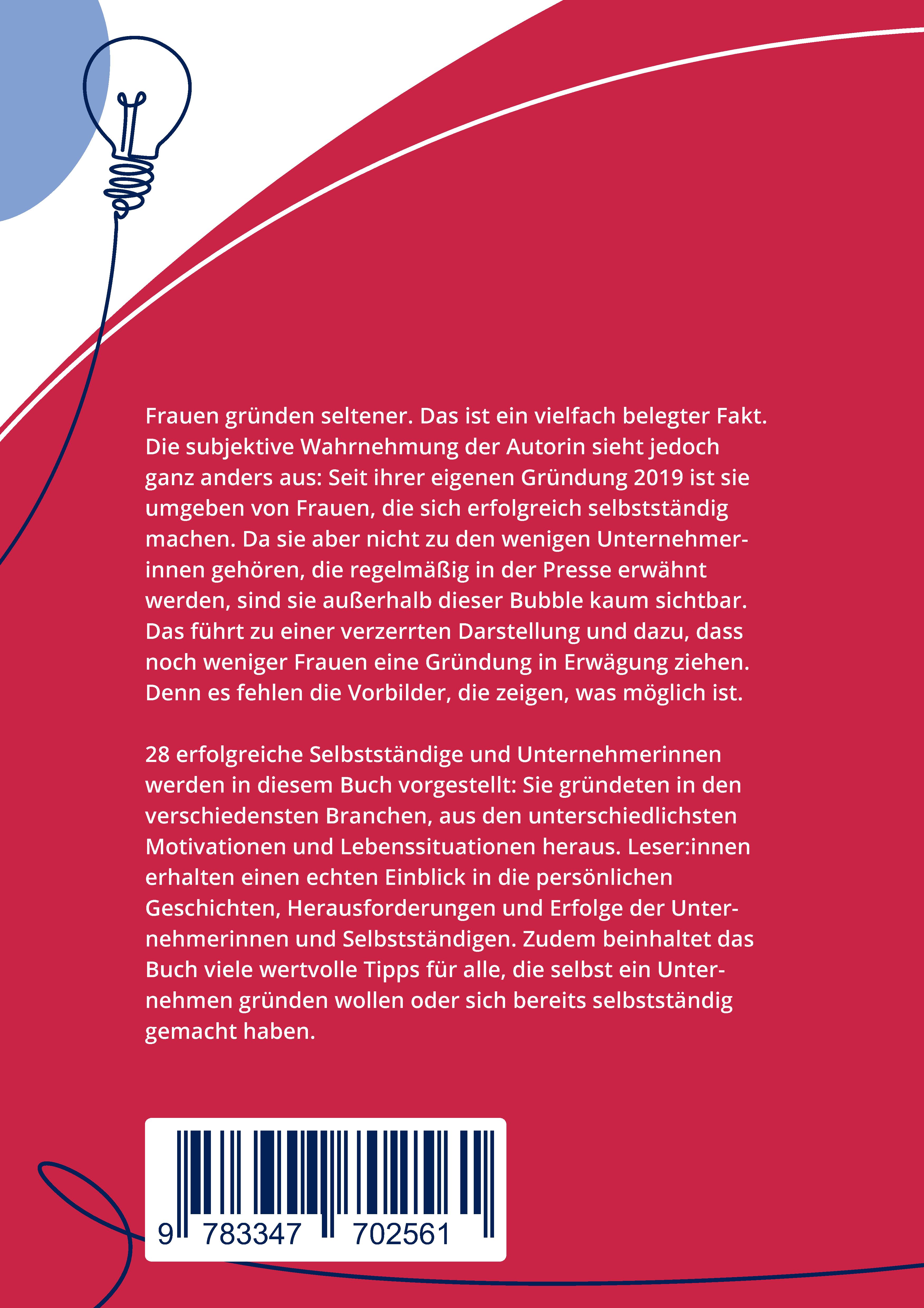 Rückseitencover weiblich. selbstständig. ERFOLGREICH.