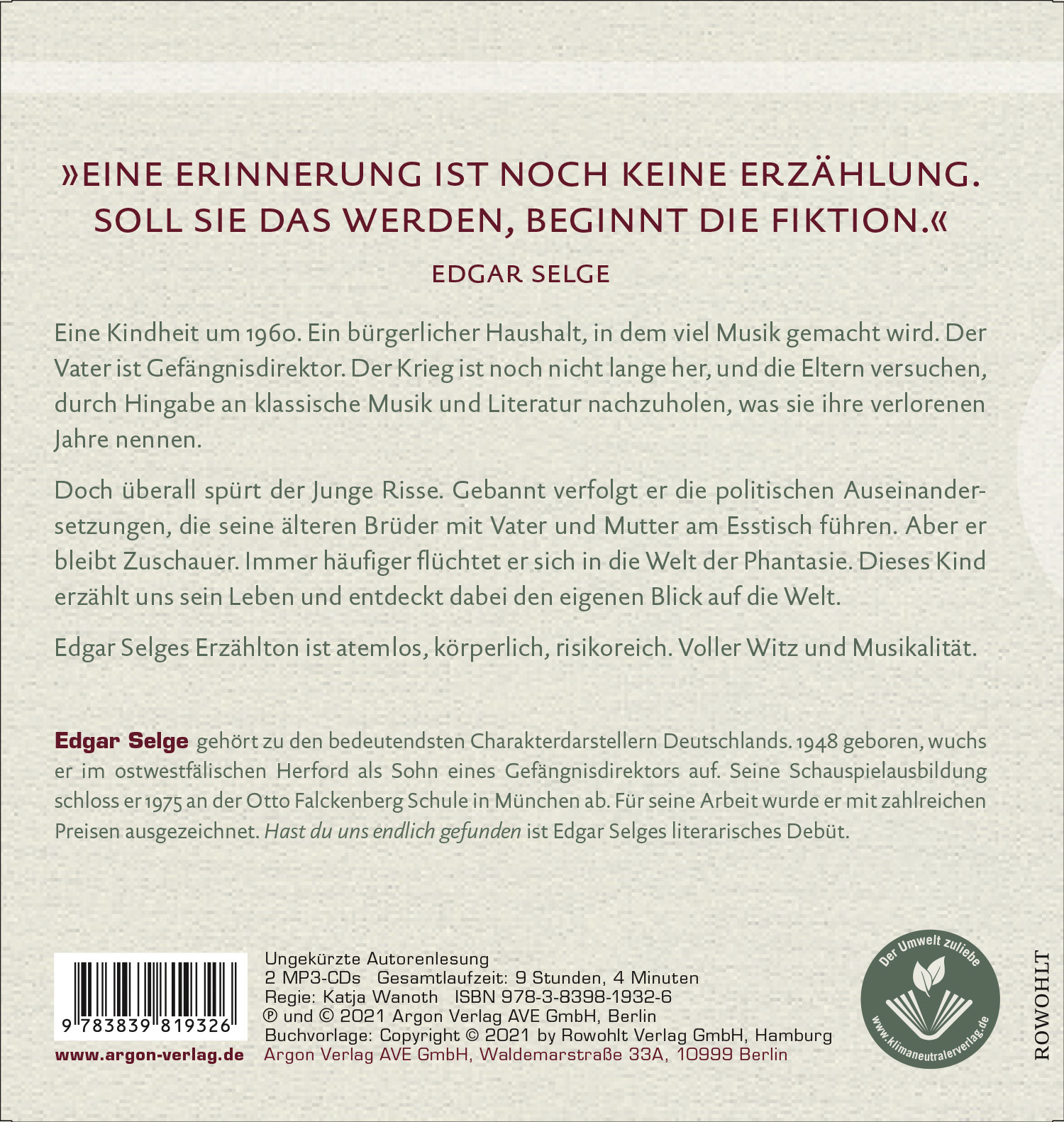 Rückseitencover Hast du uns endlich gefunden