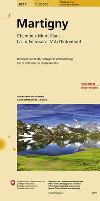 Vorderes Coverbild 282T Martigny Wanderkarte