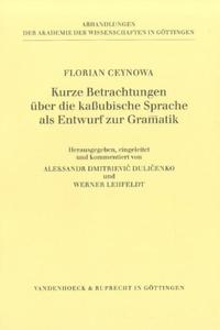 Vorderes Coverbild Kurze Betrachtungen über die kaßubische Sprache, als Entwurf zur Gramatik