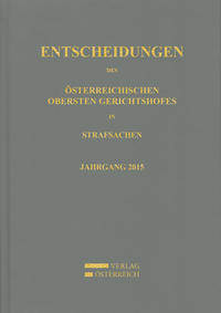Vorderes Coverbild Entscheidungen des Österreichischen Obersten Gerichtshofes in Strafsachen