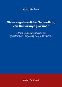 Vorderes Coverbild Die ertragsteuerliche Behandlung von Sanierungsgewinnen