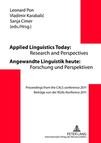 Vorderes Coverbild Applied Linguistics Today: Research and Perspectives - Angewandte Linguistik heute: Forschung und Perspektiven