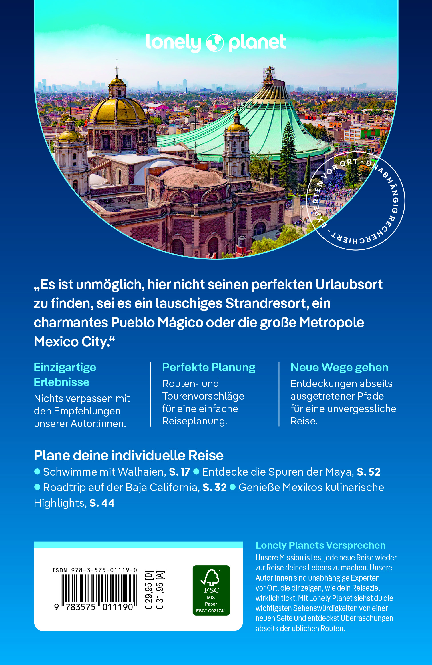 Rückseitencover LONELY PLANET Reiseführer Mexiko
