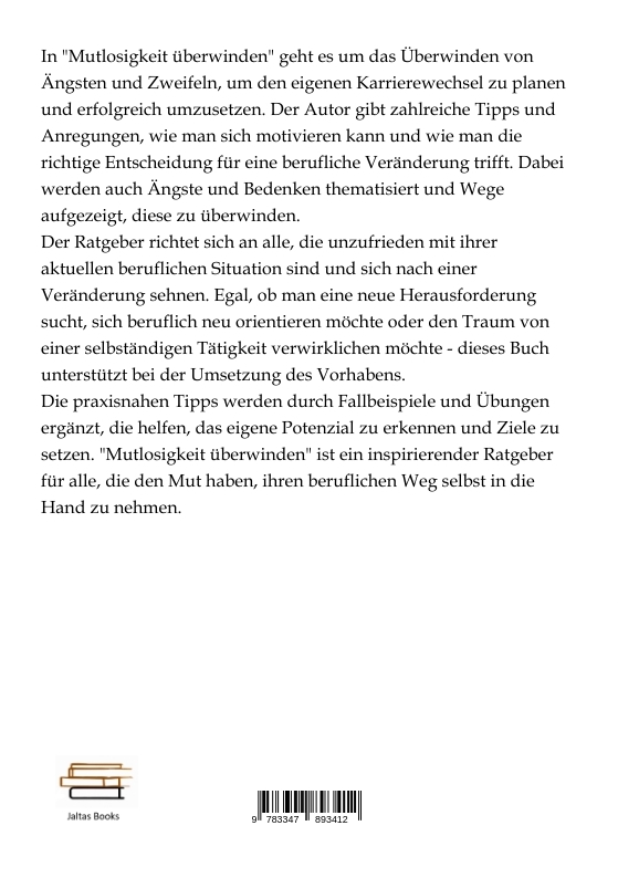 Rückseitencover Mutlosigkeit überwinden