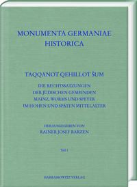 Vorderes Coverbild Taqqanot Qehillot Šum