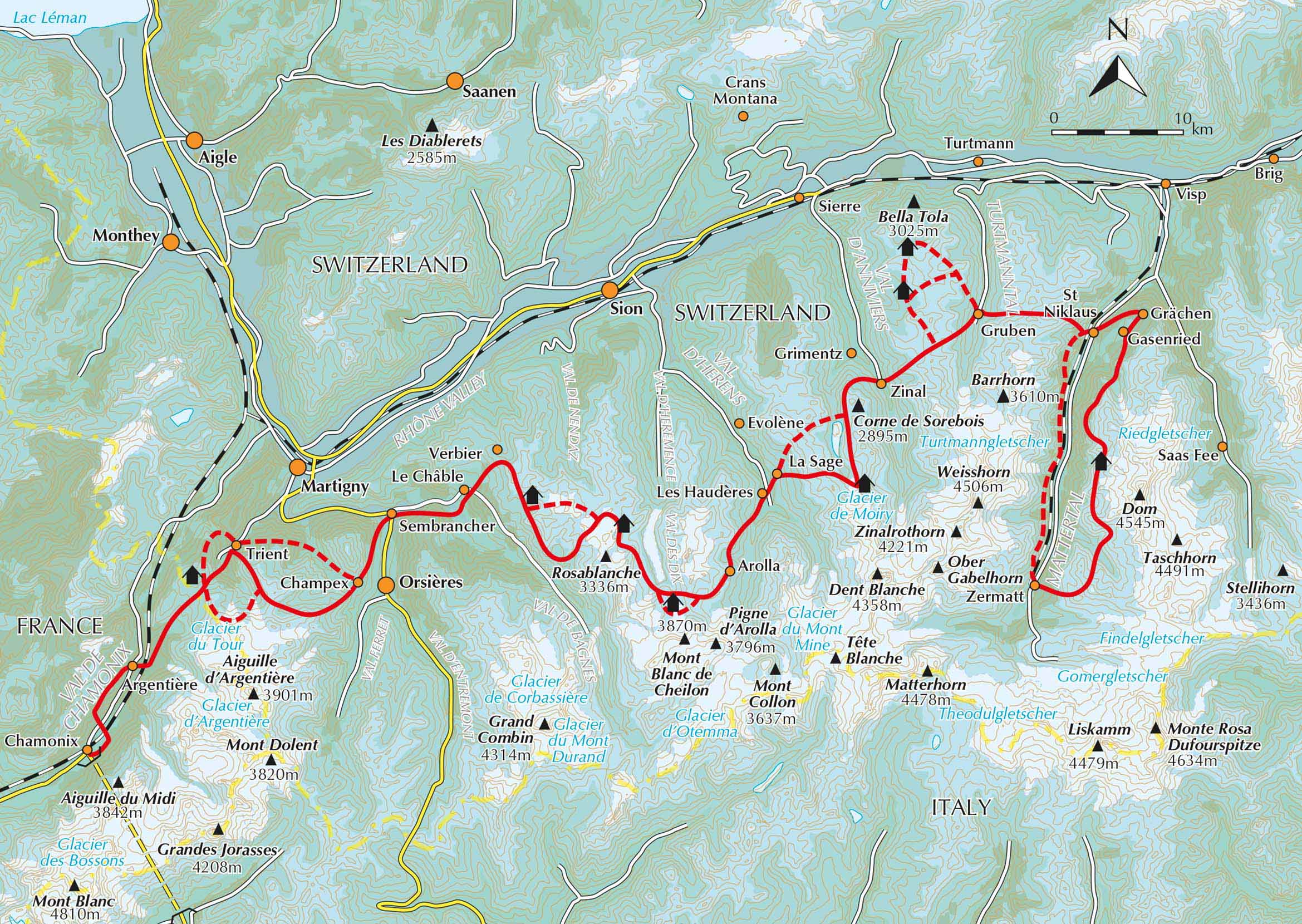 Beispielinhalt (Bild) Trekking Chamonix to Zermatt