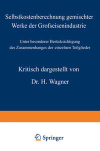 Vorderes Coverbild Selbstkostenberechnung gemischter Werke der Grofseisenindustrie