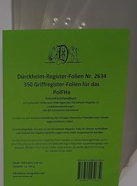 Vorderes Coverbild 350 DürckheimRegister®-FOLIEN für das PolFHa (VDP)