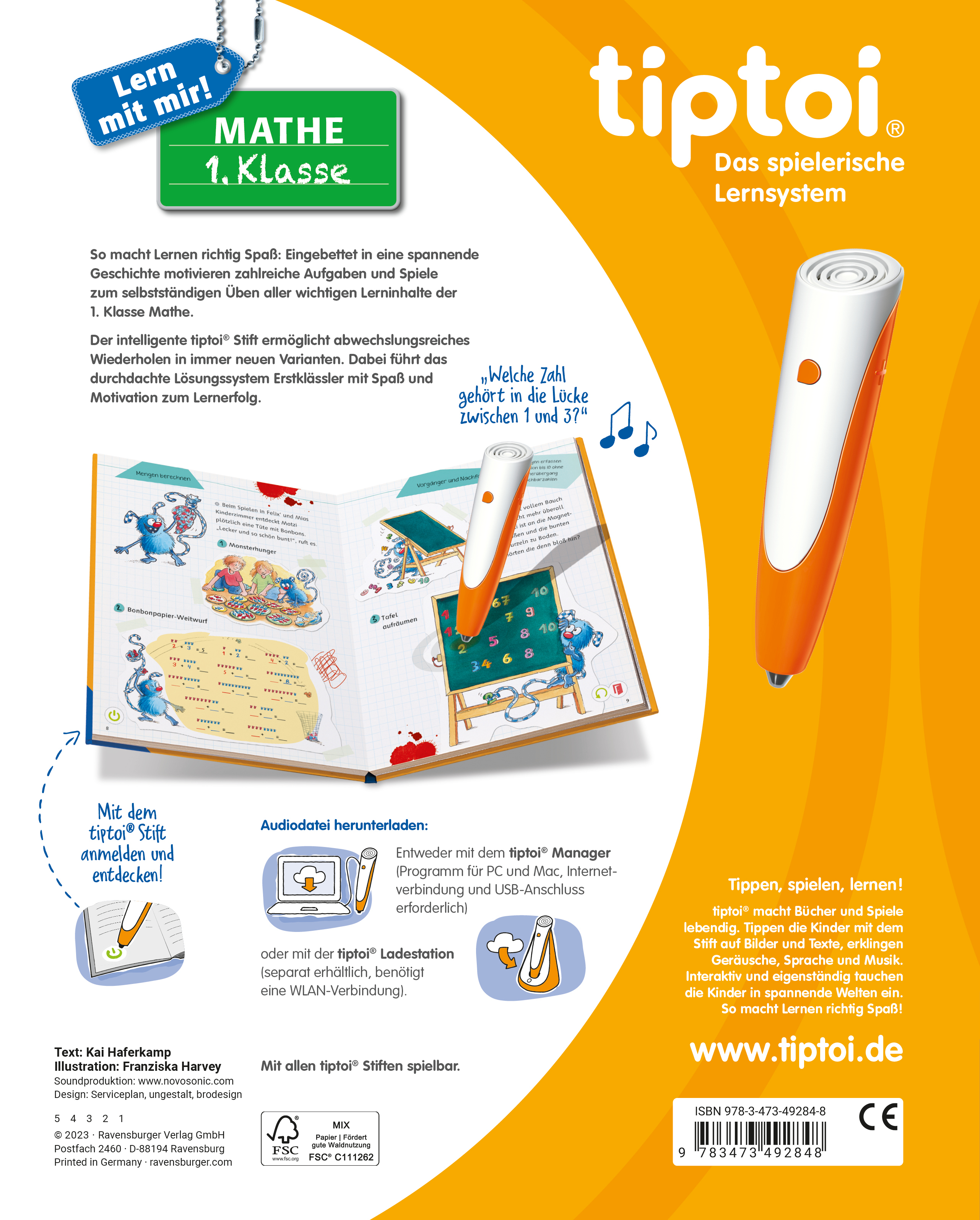 Rückseitencover tiptoi® Lern mit mir! - Mathe 1. Klasse