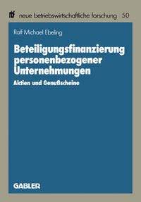 Vorderes Coverbild Beteiligungsfinanzierung personenbezogener Unternehmungen