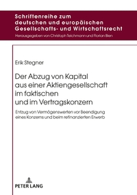 Vorderes Coverbild Der Abzug von Kapital aus einer Aktiengesellschaft im faktischen und im Vertragskonzern