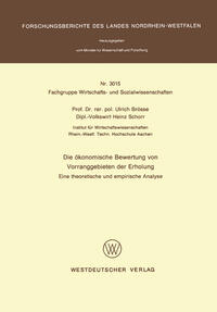 Vorderes Coverbild Die ökonomische Bewertung von Vorranggebieten der Erholung