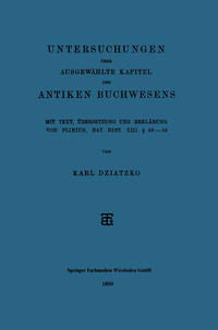 Vorderes Coverbild Untersuchungen über Ausgewählte Kapitel des Antiken Buchwesens