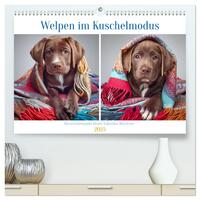 Vorderes Coverbild Welpen im Kuschelmodus - Herzerwärmende kleine Labrador Retriever (hochwertiger Premium Wandkalender 2025 DIN A2 quer), Kunstdruck in Hochglanz