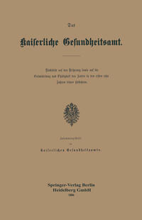 Vorderes Coverbild Das Kaiserliche Gesundheitsamt