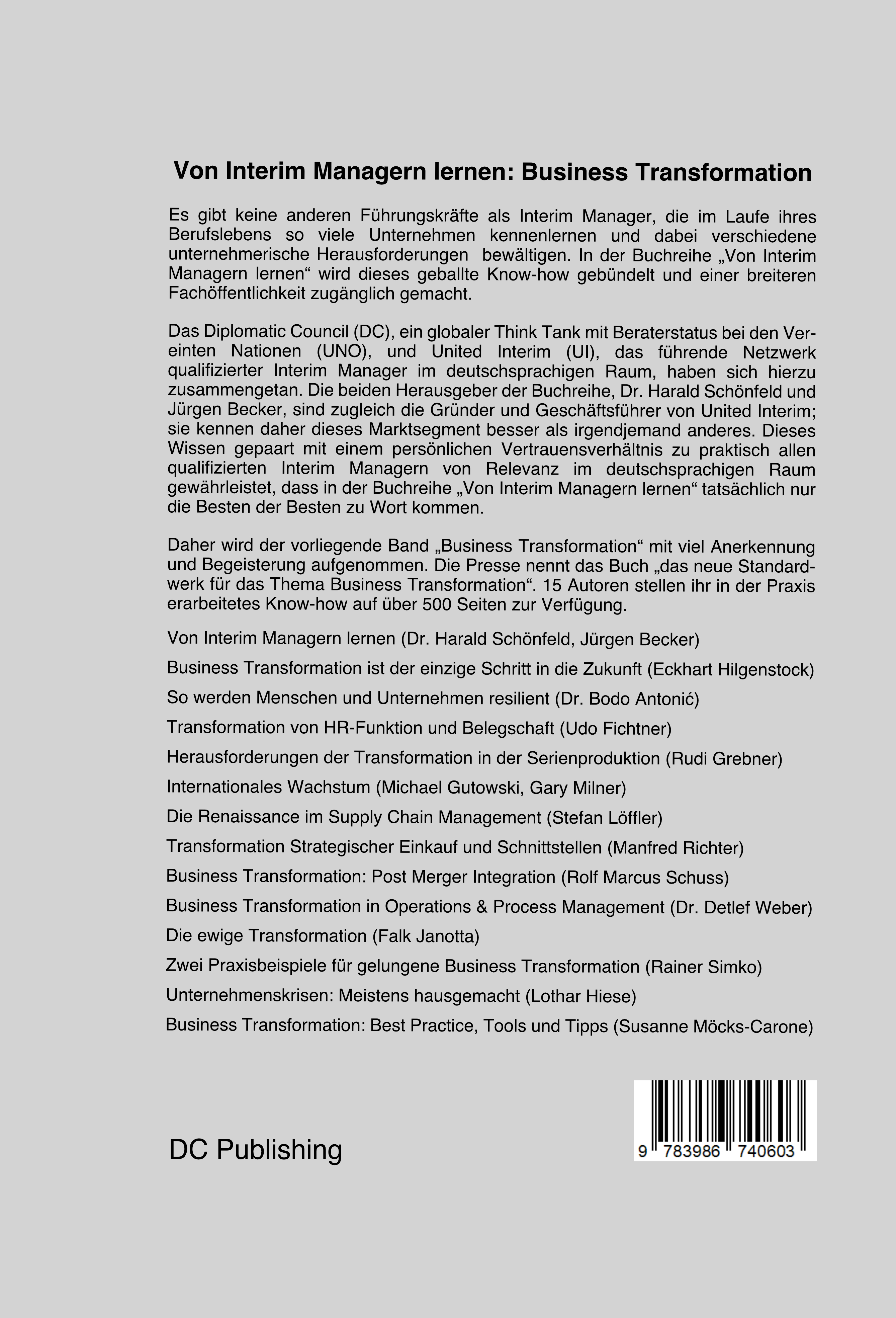 Rückseitencover Business Transformation
