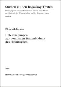 Vorderes Coverbild Untersuchungen zur nominalen Stammbildung des Hethitischen