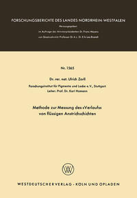Vorderes Coverbild Methode zur Messung des »Verlaufs« von flüssigen Anstrichschichten