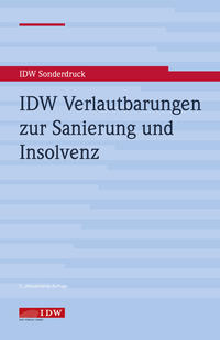 Vorderes Coverbild IDW Verlautbarungen zur Sanierung und Insolvenz