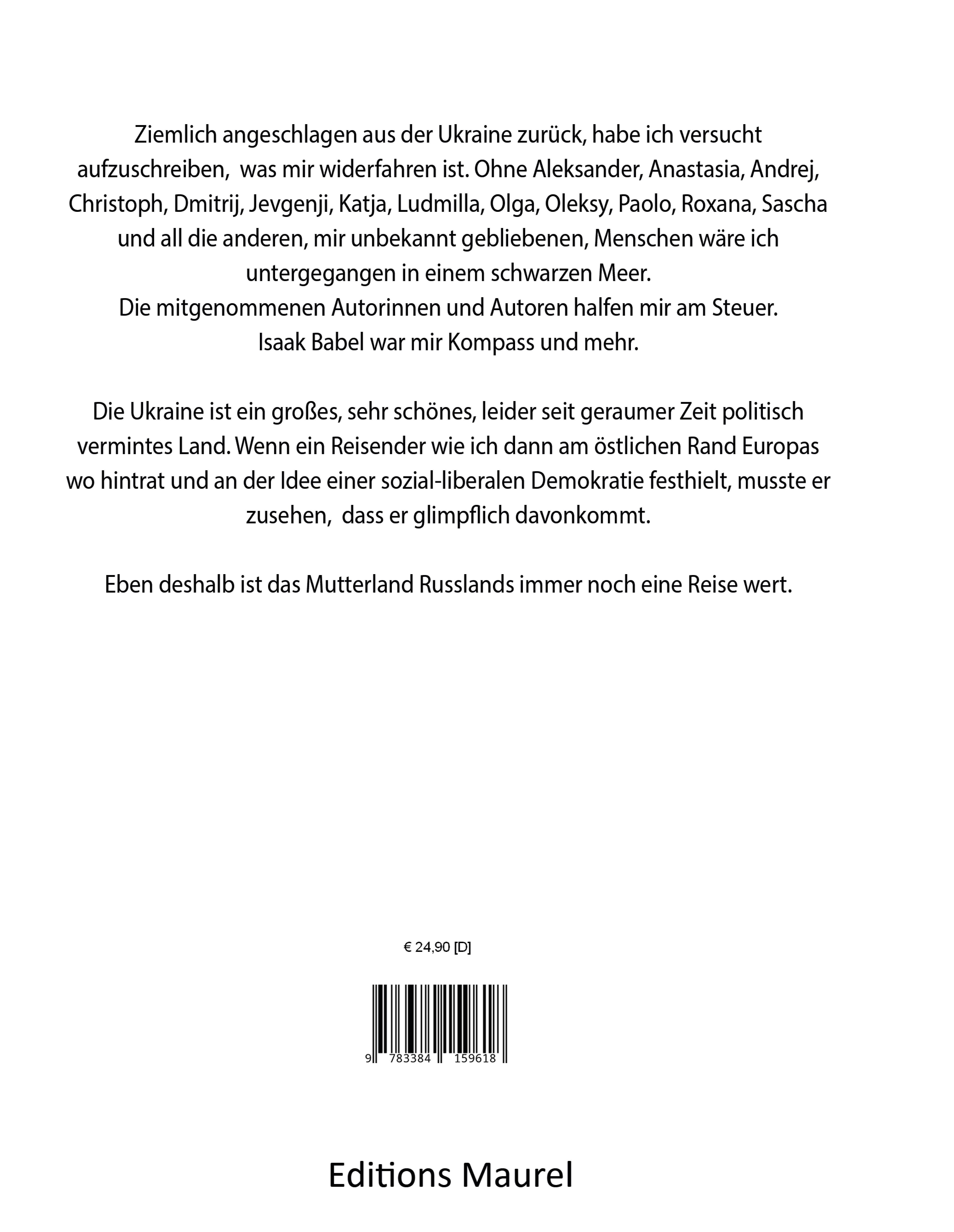 Rückseitencover KEINE REISE FÜHRT AN UNS VORÜBER