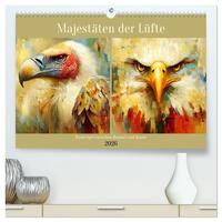 Vorderes Coverbild Majestäten der Lüfte. Raubvögel zwischen Himmel und Kunst (hochwertiger Premium Wandkalender 2026 DIN A2 quer), Kunstdruck in Hochglanz