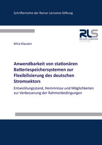 Vorderes Coverbild Anwendbarkeit von stationären Batteriespeichersystemen zur Flexibilisierung des deutschen Stromsektors
