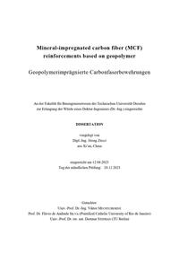Vorderes Coverbild Mineral-impregnated carbon fiber (MCF) reinforcements based on geopolymer