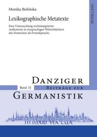 Vorderes Coverbild Lexikographische Metatexte