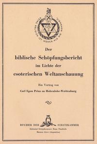 Vorderes Coverbild Der biblische Schöpfungsbericht im Lichte der esoterischen Weltanschauung