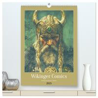 Vorderes Coverbild Wikinger Comics. Nordische Fantasy-Helden (hochwertiger Premium Wandkalender 2025 DIN A2 hoch), Kunstdruck in Hochglanz