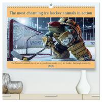 Vorderes Coverbild The most charming ice hockey animals in action (High Quality Premium Wall Calendar 2026 DIN A2 landscape),CALVENDO 12 Month Wall Calendar