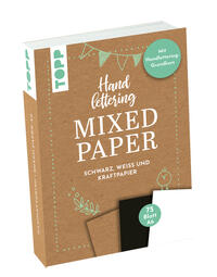 Vorderes Coverbild Handlettering Mixed Paper Block - Schwarz, Weiß, Kraftpapier - A6