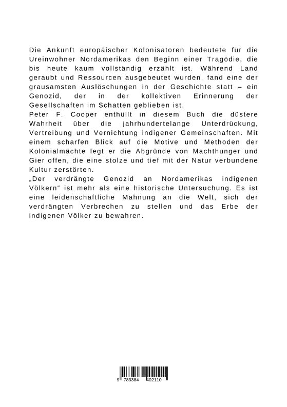 Rückseitencover Der verdrängte Genozid an Nordamerikas indigenen Völkern