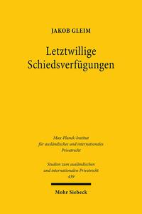 Vorderes Coverbild Letztwillige Schiedsverfügungen