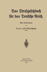Vorderes Coverbild Das Strafgesetzbuch für das Deutsche Reich