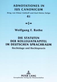 Vorderes Coverbild Die Statuten der Kollegiatkapitel im deutschen Sprachraum