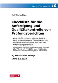 Vorderes Coverbild Checkliste 10 für die Anfertigung und Qualitätskontrolle von Prüfungsberichten