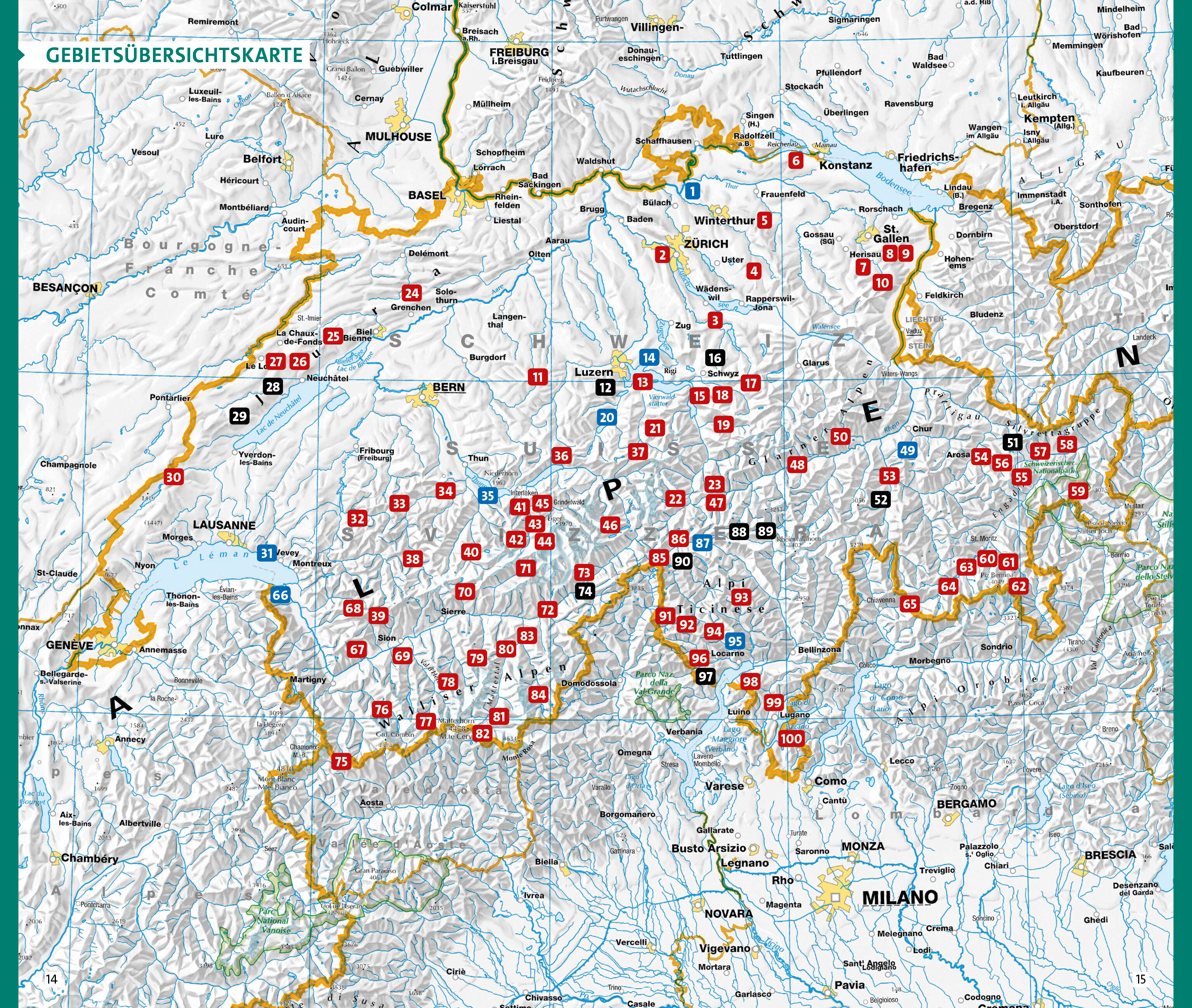 Beispielinhalt (Bild) Kümmerly+Frey Wanderführer Wanderparadies Schweiz
