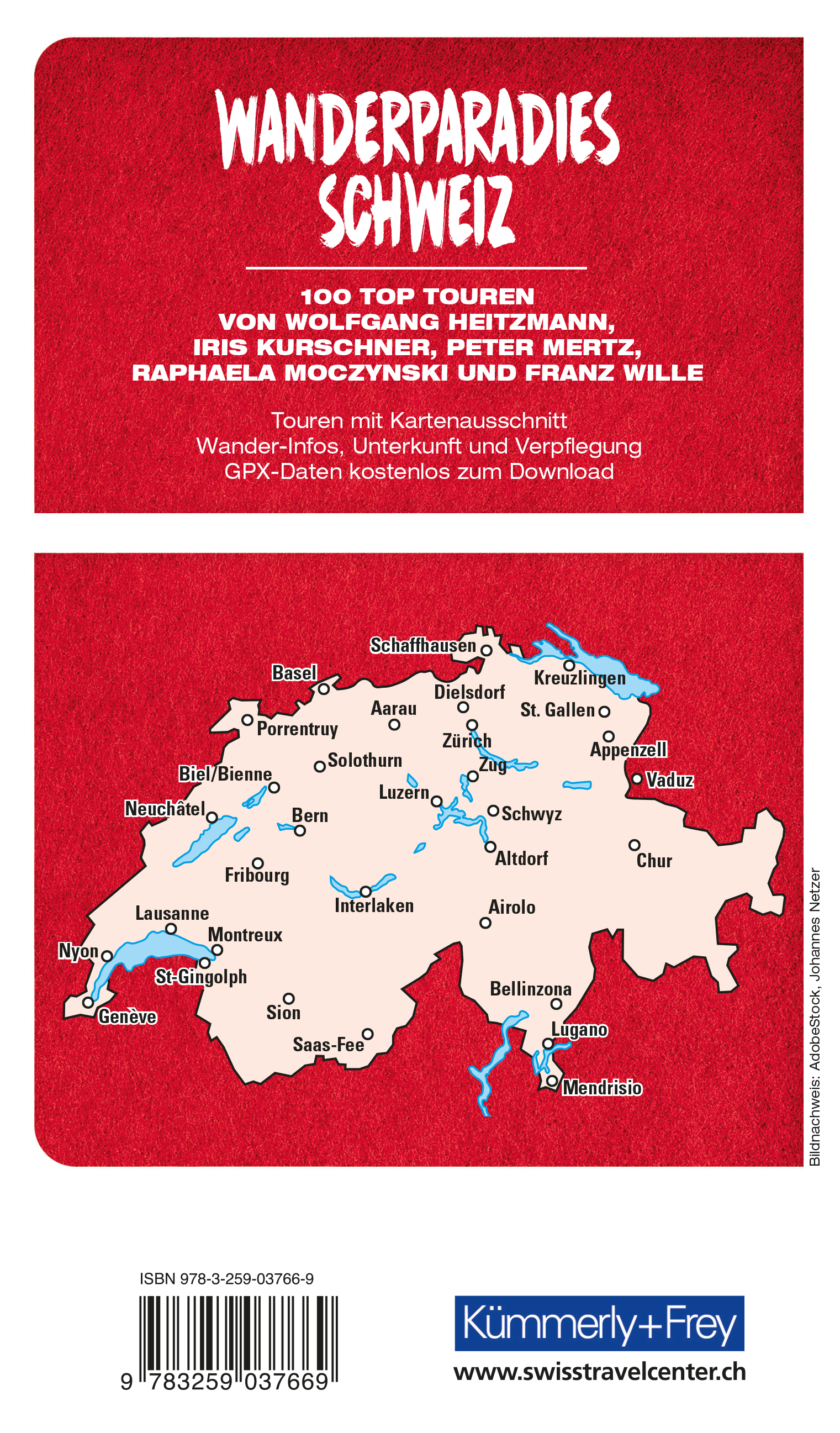 Rückseitencover Kümmerly+Frey Wanderführer Wanderparadies Schweiz